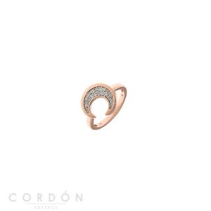 Sortija Plata Chapado Rosa Luna Circonitas Blancas Salvatore 136S0324