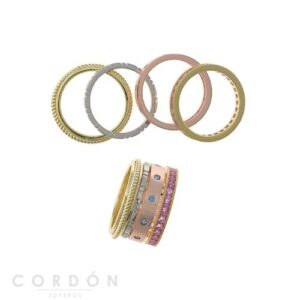 Sortija Plata Chapado Rosa Dorado Y Rodio Circonitas Salvatore 211S0115