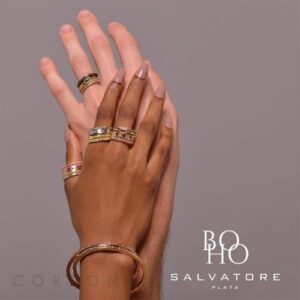 Sortija Plata Chapado Rosa Dorado Y Rodio Circonitas Salvatore 211S0115