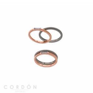 Sortija Plata Chapado Rosa Baguet Lavanda Salvatore 136S0343
