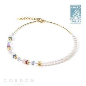 Collar Multicolor Pastel GeoCUBE Precious Fusion Pearls Coeur de Lion