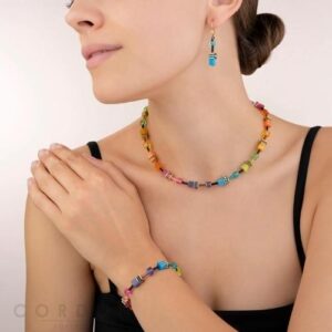 Collar GeoCUBE® multicolor arco iris oro Coeur de Lion