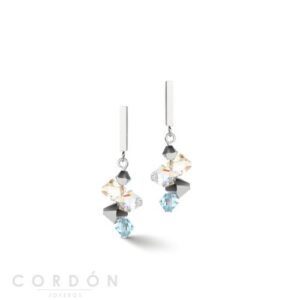 Pendientes Dancing Crystals & Chunky Chain Aqua Coeur de Lion