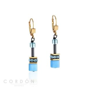 Pendientes GeoCUBE multicolor arco iris oro Coeur de Lion