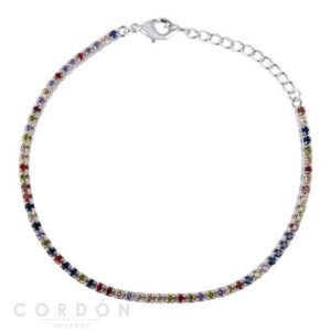 Pulsera acabado Plata Circonitas Multicolor Vidal