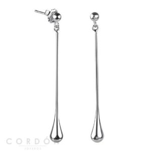 Pendientes Largos Acabado Plata Gotas Vidal Vidal