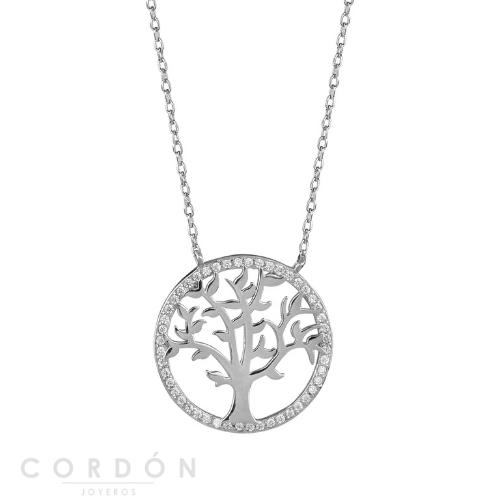 Collar Plata Rodiada Árbol de la Vida Circonitas Vidal Vidal