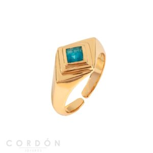 Anillo Acabado Oro 18 Kt Rombo Azul Vidal Vidal