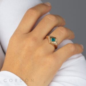 Anillo Acabado Oro 18 Kt Rombo Azul Vidal Vidal
