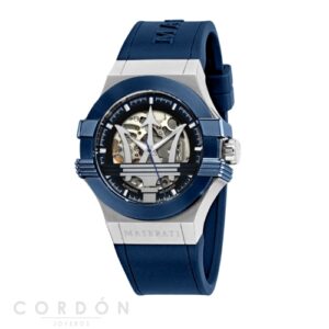 Reloj Maserati Potenza Auto 42mm BLK+Blue Dial Blue ST