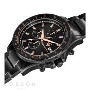 Reloj Maserati Sfida 44mm CHR Black Dial BR Black