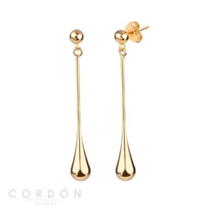 Pendientes Largos Acabado en Oro 18Kt Gotas Vidal Vidal