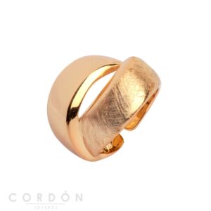 Anillo Acabado Oro 18Kt Tiras Brillo Rayado Vidal Vidal