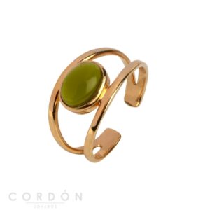 Anillo Acabado Oro 18Kt Piedra Verde Vidal Vidal