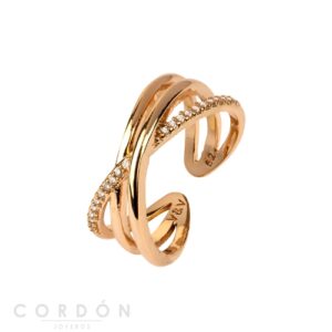 Anillo Acabado Oro 18Kt Tiras Circonitas Vidal Vidal