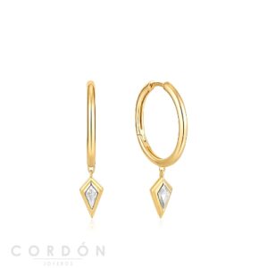 Pendientes de aro colgante Gold Sparkle Drop Ania Haie