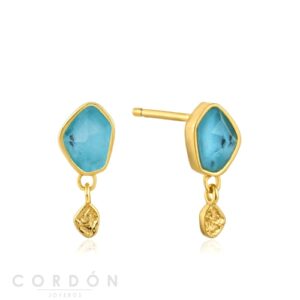 Pendientes Turquoise Drop Gold Stud Ania Haie