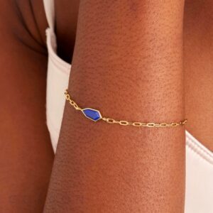 Pulsera Gold Lapis Emblem Chain Ania Haie