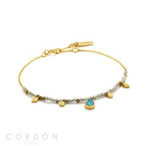 Pulsera Turquoise and Labradorite Gold Ania Haie