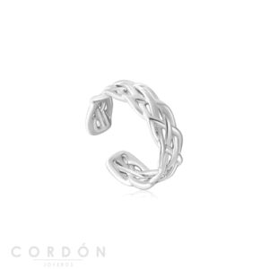 Anillo Silver Rope Wide Adjustable Ania Haie