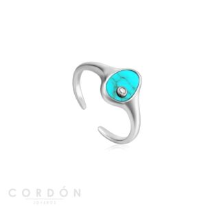 Anillo Silver Tidal Turquoise Adjustable Ania Haie