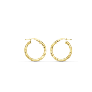 Pendientes Aros Oro 18k Cuadrado 20 x 2