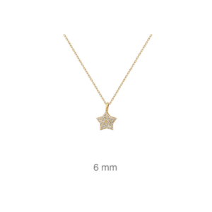 Gargantilla De Oro Amarillo 18k Estrella Circonitas