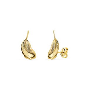 Pendientes en Oro de 18k Plumas