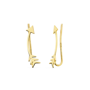 Pendientes Trepadores Flecha Oro 18K