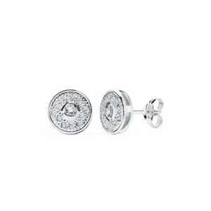 Pendientes Oro Blanco 18K Circonita