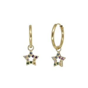 Pendientes Aros Estrella en Oro