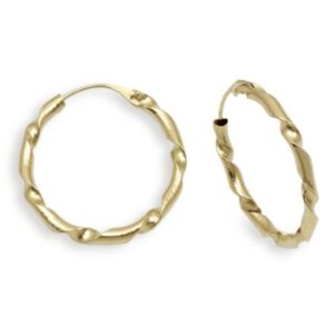 Pendientes Aros Giro en Oro 2 x 20 mm