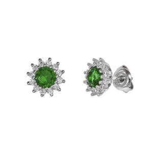 Pendientes Plata Estrella Verde