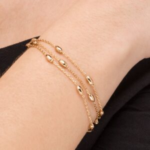 Pulsera Oro triple Cadena