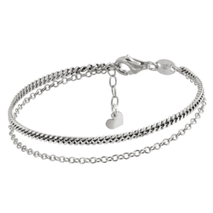 Pulsera Plata Doble Cadena