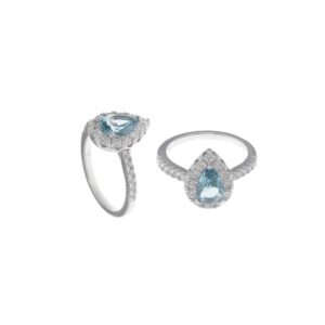 Sortija Cristal Azul Zafiro Pera Salvatore 112S0262