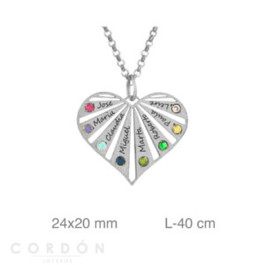 Gargantilla Personalizada Corazón Circonitas Plata