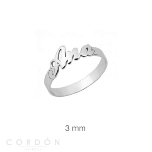 Anillo Personalizado Nombre Plata