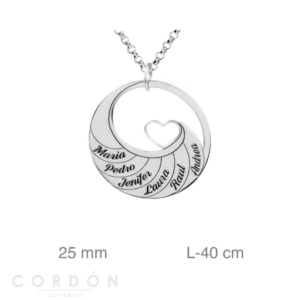 Gargantilla Personalizada Corazón Círculo Plata