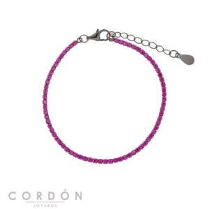 pulsera-plata-chapado-rutenio-bolitas-alargadas-tubo-drapeado-salvatore