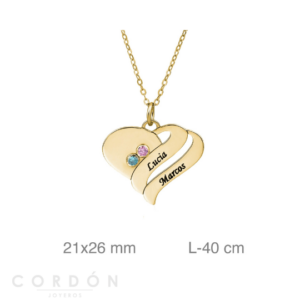 Gargantilla Personalizada Corazón Plata Baño Oro