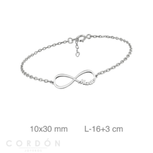 Pulsera Personalizada Infinito Plata