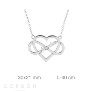 Gargantilla Personalizada Infinito y Corazón Plata