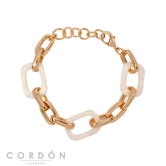pulsera-acabado-oro-18-kt-eslabones-y-carey-crema-vidal-vidal