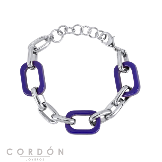 pulsera-acabado-plata-eslabones-cuadrados-carey-azul-vidal-vidal