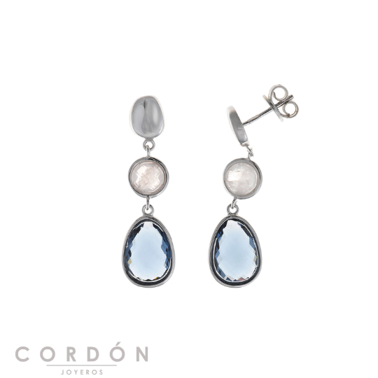 pendientes-plata-chapado-dorado-aro-tres-pinchos-multicolor-salvatore