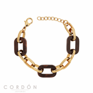 pulsera-acabado-oro-18-kt-eslabones-y-carey-grueso-vidal-vidal