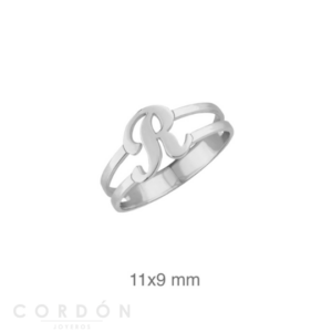 Anillo Personalizado Inicial Plata