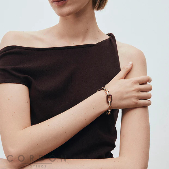 pulsera-acabado-oro-18-kt-eslabones-y-carey-grueso-vidal-vidal