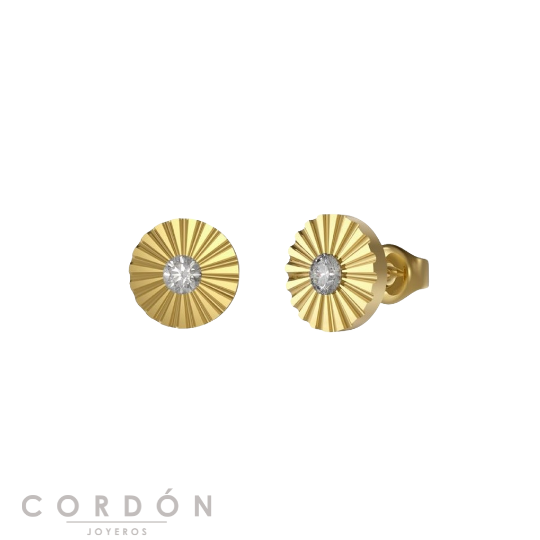 pendientes-guess-studs-party-boton-facetado-oro